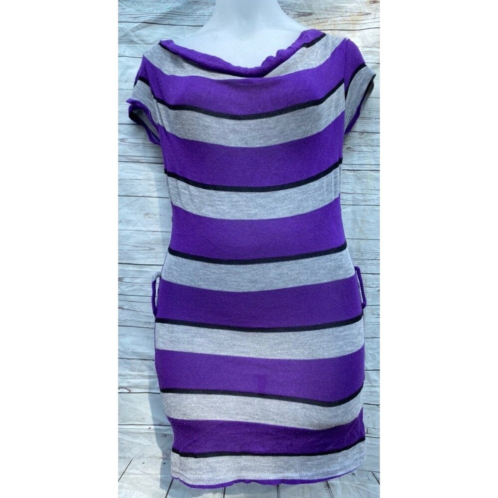 DEB Sweater Knit Shirt  Purple and Gray